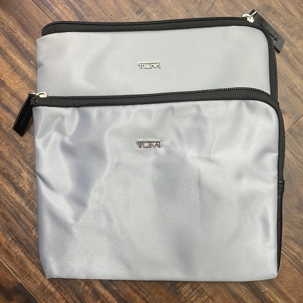 TUMI for Delta Bindle of Two Canvas Zip Travel Bag 8 x 6